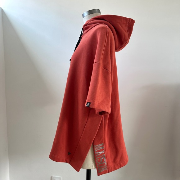 Scotch & Soda Orange Pullover Hoodie Short Sleeve Tunic Sweatshirt medium - Picture 9 of 11